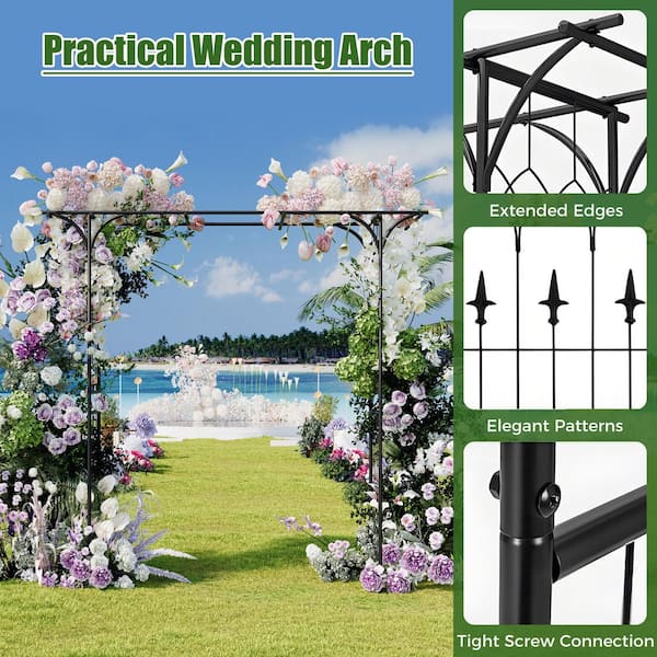 ANGELES HOME 81 in. x 81 in. Metal Garden Arch for Various