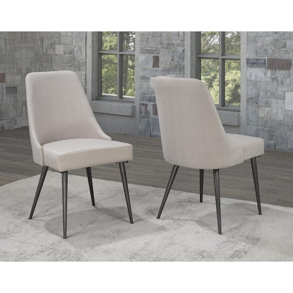 Unbranded Celine Beige Fabric Dining Chair Set of 2