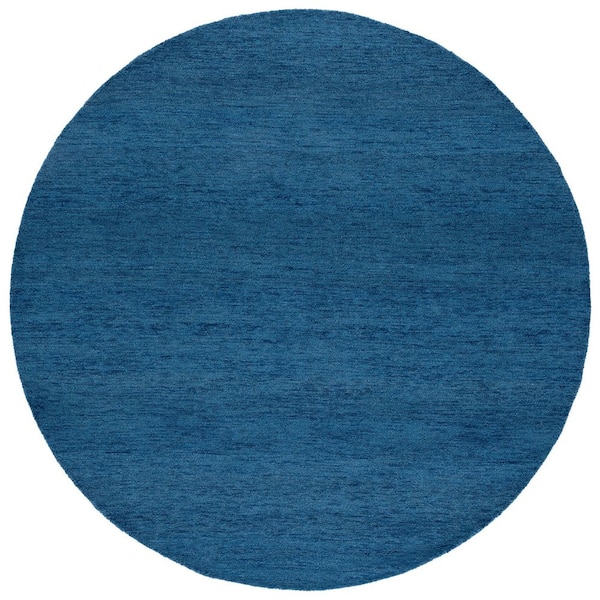 Metro Navy 6 ft. x 6 ft. Gradient Striped Round Area Rug