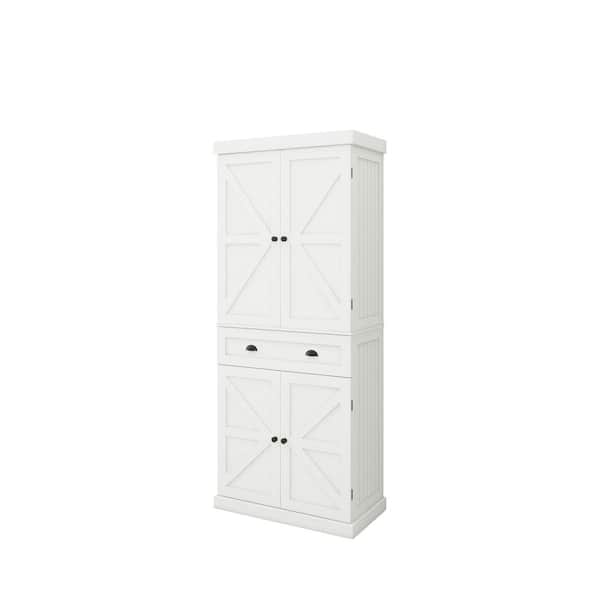 XUJMK 30 in. W x 16 in. D x 72 in.H White Linen Cabinet,71in. Kitchen Pantry Storage Cabinet,Freestanding Cupboard,Dining Room
