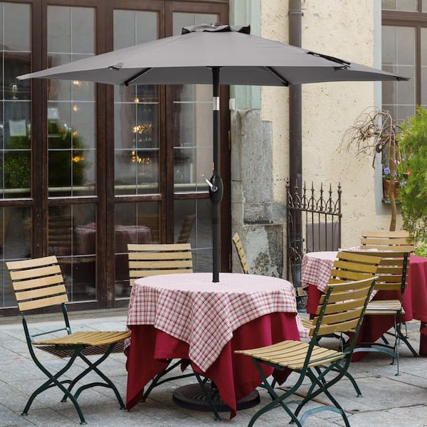 JOYESERY 7.5 ft. Outdoor Umbrellas Patio Market Table Outside Umbrellas Nonfading Canopy and Sturdy Ribs, Anthracite
