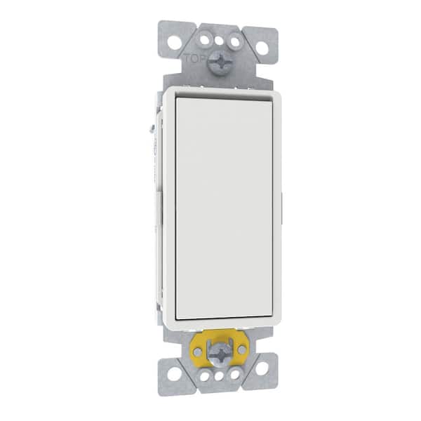 X Series 15 Amp Single-Pole Momentary Rocker Switch Back Wire Light Switch Matte White