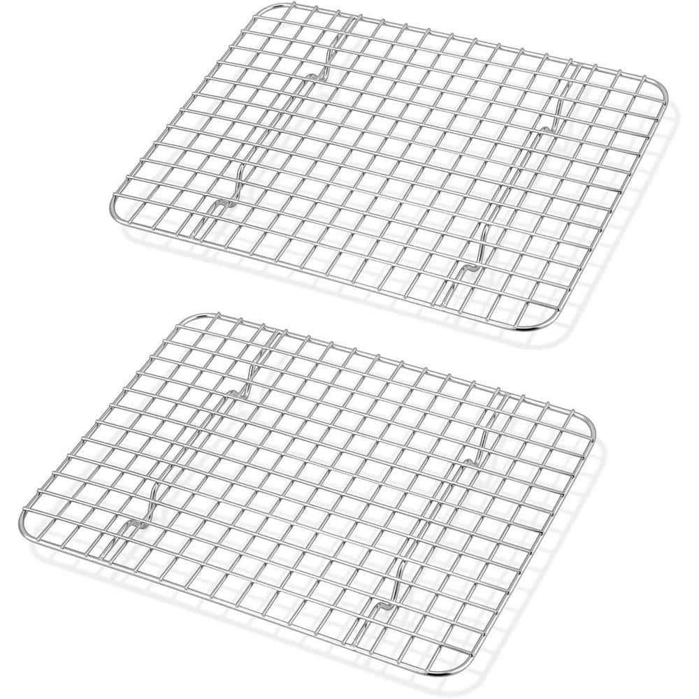Mini Cooling Rack Set of 2 Stainless Steel Toaster Oven Grid Rack for Bakin