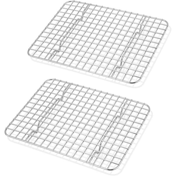 Mini Cooling Rack Set of 2 Stainless Steel Toaster Oven Grid Rack for Baking Roasting Broiling Grilling Non-Toxic