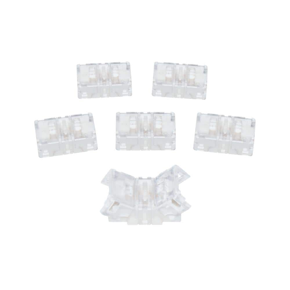 Clear Plastic Tape-to-Tape LED Splice Connectors 6-Pack