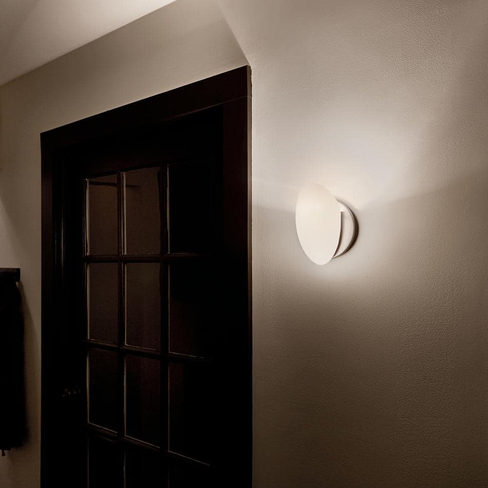Modern Elegance 8" Brushed Nickel Wall Sconce with White Alabaster Glass