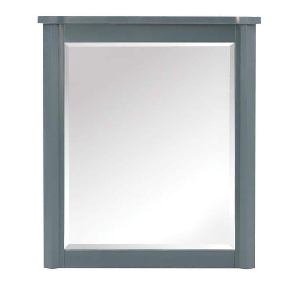 Barcelona 28 in. W x 32 in. H Rectangular Wood Framed Wall Bathroom Vanity Mirror in Teal Blue price history on PriceWatchPro