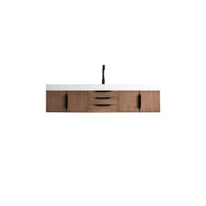 Columbia 72.5 in. W x 19 in. D x 18.3 in. H Double Bath Vanity in Latte Oak with Glossy White Mineral Composite Top