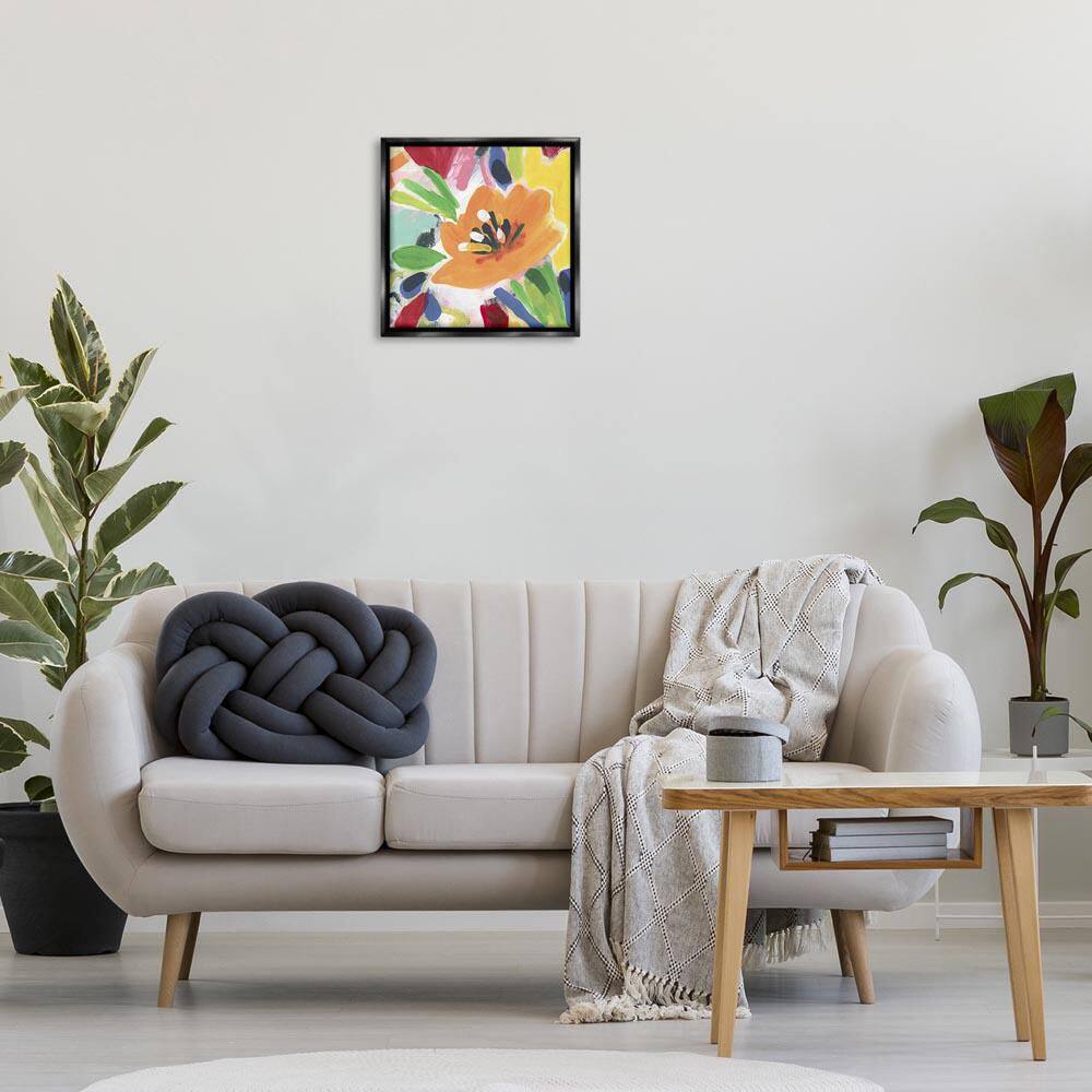 Vivid Orange Flower Impressions by June Erica Vess Black Floater Frame Nature Graphic Art Print 18 in. x 18 in. price history on PriceWatchPro