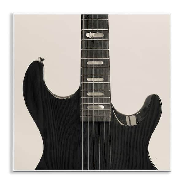 Stupell Industries Black Electric Guitar by Deborah Revell Unframed Music Graphic Art Print 12 in. x 12 in.