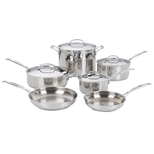 Chef's Classic 10-Piece Stainless Steel Cookware Set with Lids