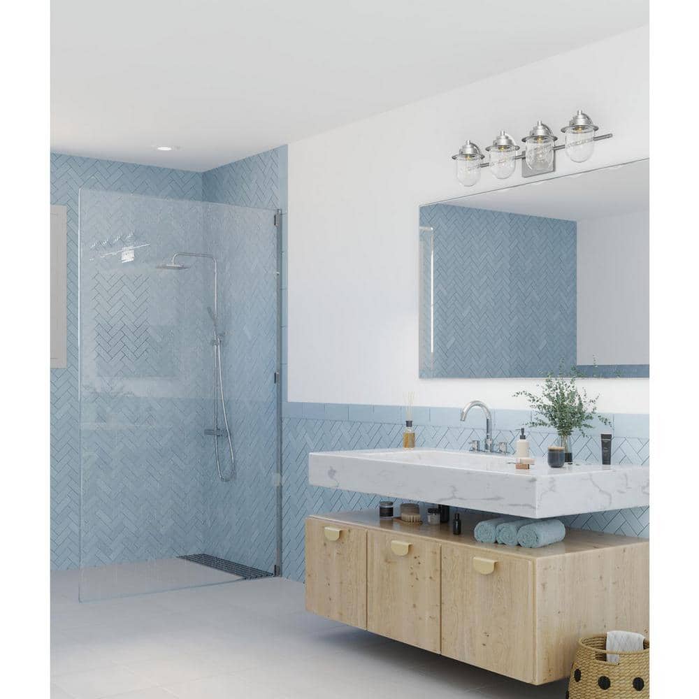 Northlake Collection 32.5 in. 4-Light Brushed Nickel Clear Glass Transitional Vanity Light price history on PriceWatchPro