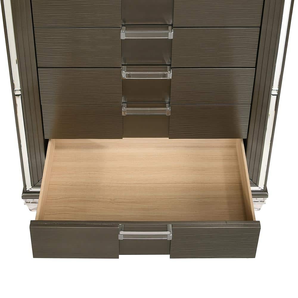 Charlotte Copper 5-Drawer Flip-Top Chest with Mirror