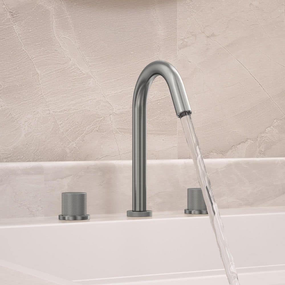 8 in. Widespread Double Handle High-Arc Bathroom Faucet with Drain Assembly Included in Brushed Nickel price history on PriceWatchPro