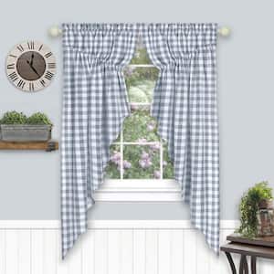 Buffalo Check 72 in. W x 63 in. L Polyester/Cotton Light Filtering Window Panel in Grey