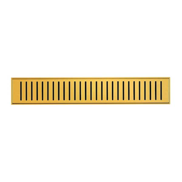 Voltaire 18 in. Stainless Steel Linear Shower Drain in Brushed Gold