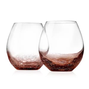 19 oz. Crystal Stemless Wine Glasses Set (Set of 2)