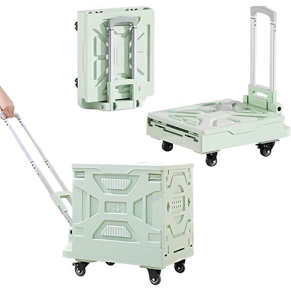 Foldable Rolling Utility Cart 19.68 in. Green Accent Cabinet Office Storage Cabinet with 1 -Shelf Wheels, Lightweight