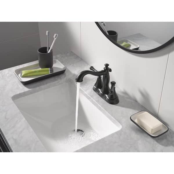DUO 4個 CANADEL 1個のセット Delta Cassidy 4 in. Centerset Double Handle Bathroom Sink Faucet