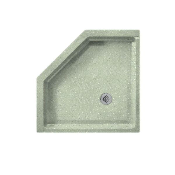 Swanstone Neo Angle 36 in. x 36 in. Single Threshold Shower Floor in Seafoam-DISCONTINUED