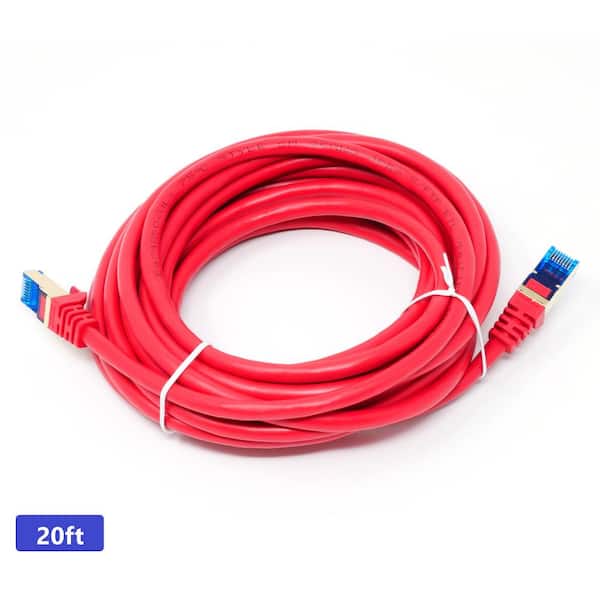 QualGear 20 ft CAT 7 Round High-Speed Ethernet Cable - Red QG-CAT7R-20FT-RED  - The Home Depot