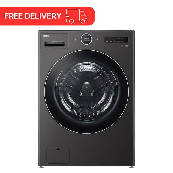5.0 cu. ft. Mega Capacity Smart Front Load Electric All-in-One Washer Dryer Combo with TurboWash360 WiFi in Black Steel