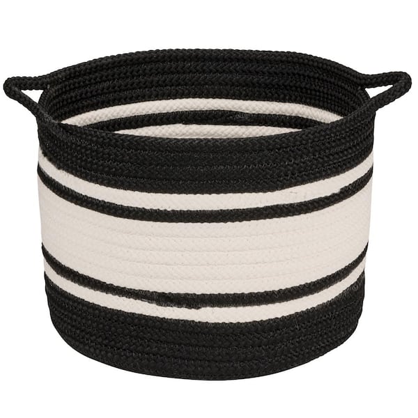 Colonial Mills Outland 14 in. x 14 in. x 12 in. Black Round Braided Basket