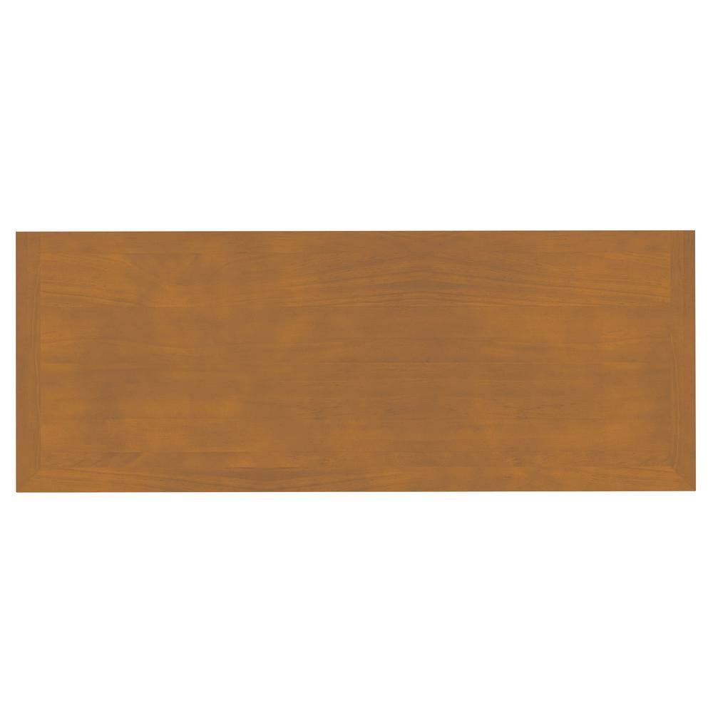 Light Golden Brown Solid Wood TV Media Stand with Cabinets