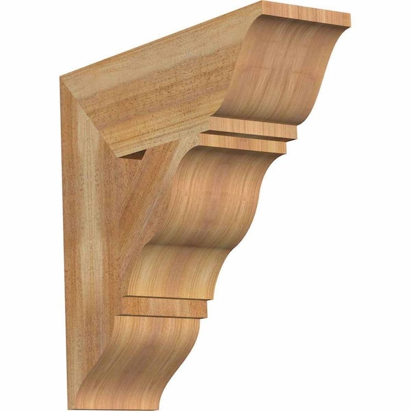 Ekena Millwork 6 in. x 20 in. x 20 in. Western Red Cedar Funston Traditional Rough Sawn Bracket