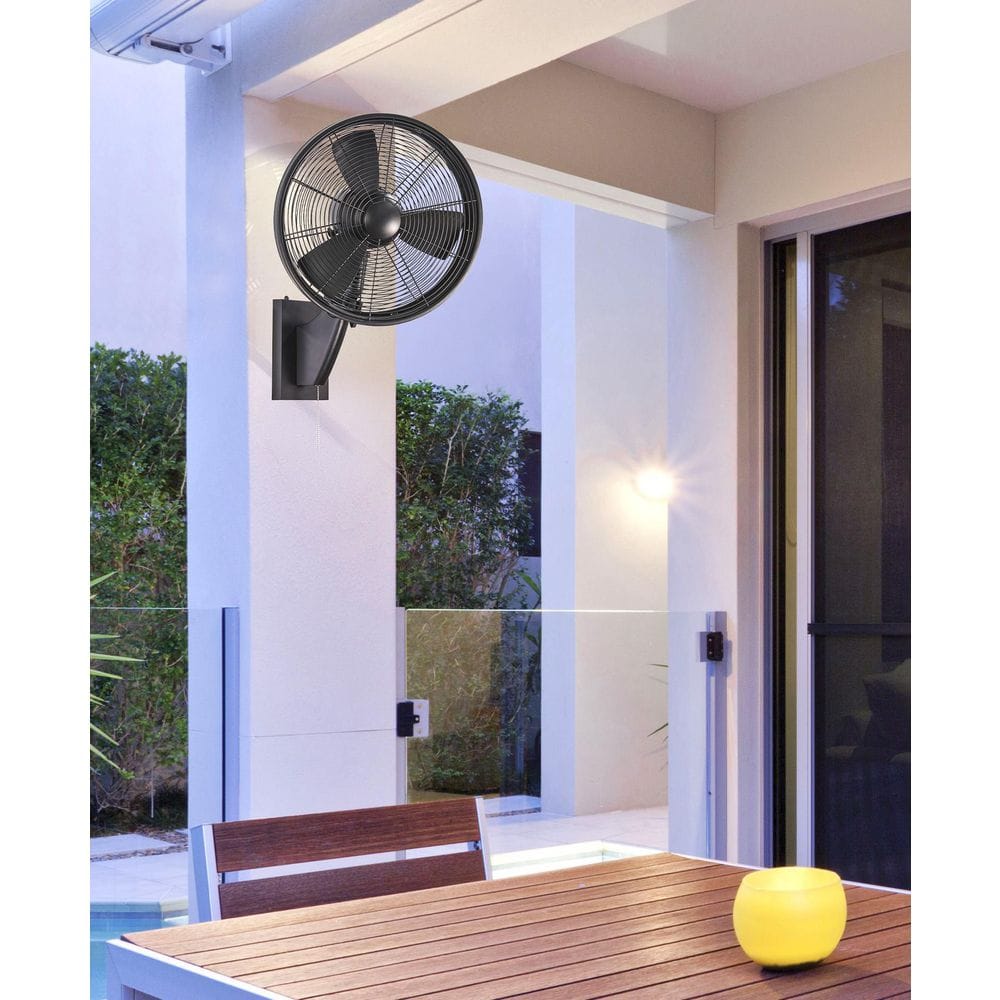 MINKA-AIRE Anywhere 15 in. Indoor/Outdoor Matte Black Wall Mount
