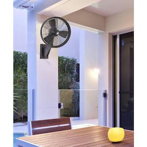 Anywhere 15 in. Indoor/Outdoor Matte Black Wall Mount Fan