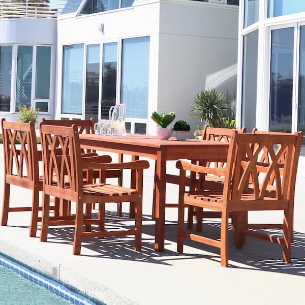 Vifah Malibu 7-Piece Rectangle Patio Dining Set