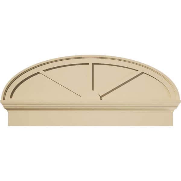 Ekena Millwork 38 in. W x 16-3/8 in. H x 2-3/4 in. P Elliptical 3 Spoke Signature Urethane Combination Pediment, Primed Tan