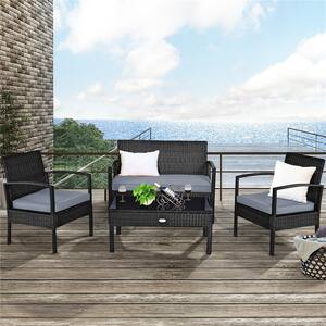 costway rattan conversation set