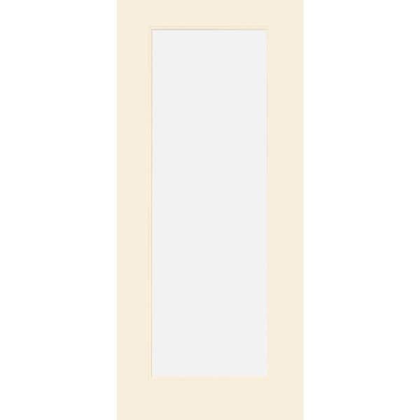 Steves & Sons Legacy 30 in. x 80 in. Universal Handing Full-Lite Clear Glass Linen Finish Fiberglass Front Door Slab