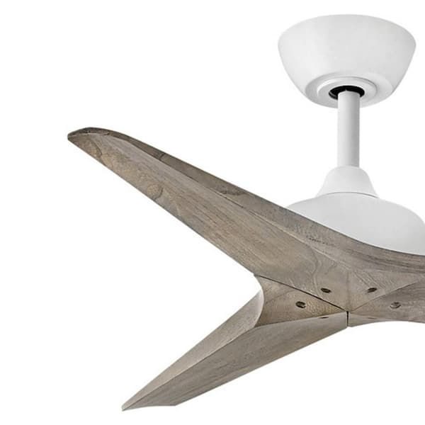 HINKLEY Chisel 44 in. Indoor/Outdoor Matte White Ceiling Fan with
