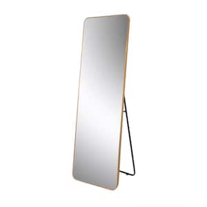 20 in. W x 63 in. H Large Rectangular Aluminium Framed Wall Mounted Bathroom Vanity Mirror in Gold