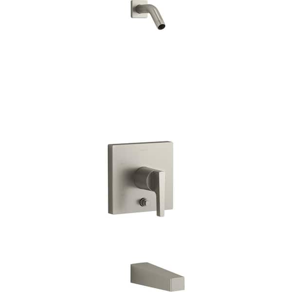 KOHLER Honesty 1-Handle Tub and Shower Trim Kit in Vibrant Brushed Nickel (Valve Not Included)