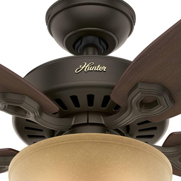 Hunter - Builder Deluxe 52 in. Indoor New Bronze Ceiling Fan with Light Kit