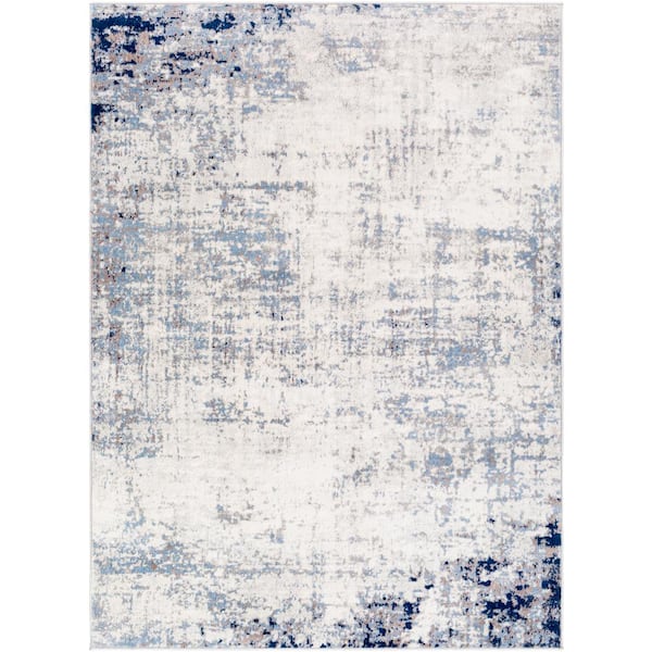 Livabliss Hathor Dark Blue 2 ft. x 3 ft. Modern Abstract Polypropylene Rectangular Area Rug