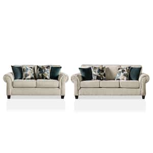 Santago 2-Piece Beige Sofa Set