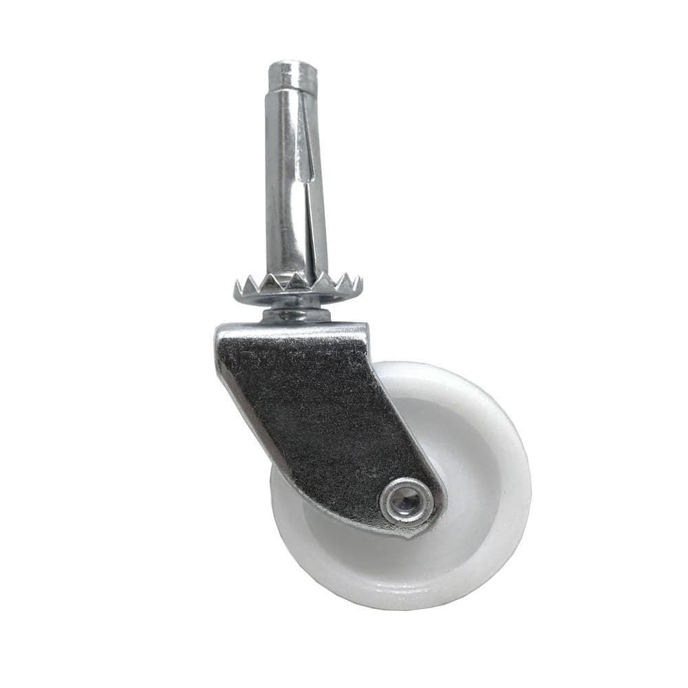 Everbilt 1-5/8 in. White Plastic and Steel Swivel Stem Caster with