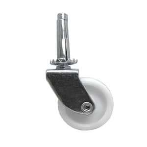 1-5/8 in. White Plastic and Steel Swivel Stem Caster with 50 lb. Load Rating (4-Pack)