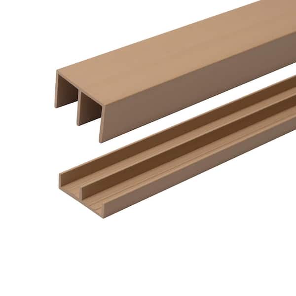 Outwater 45/64 in. D x 1-5/16 in. W x 48 in. L Beige Styrene Plastic Sliding Bypass Track Molding Set for 1/2 in. Doors(3-Pack)