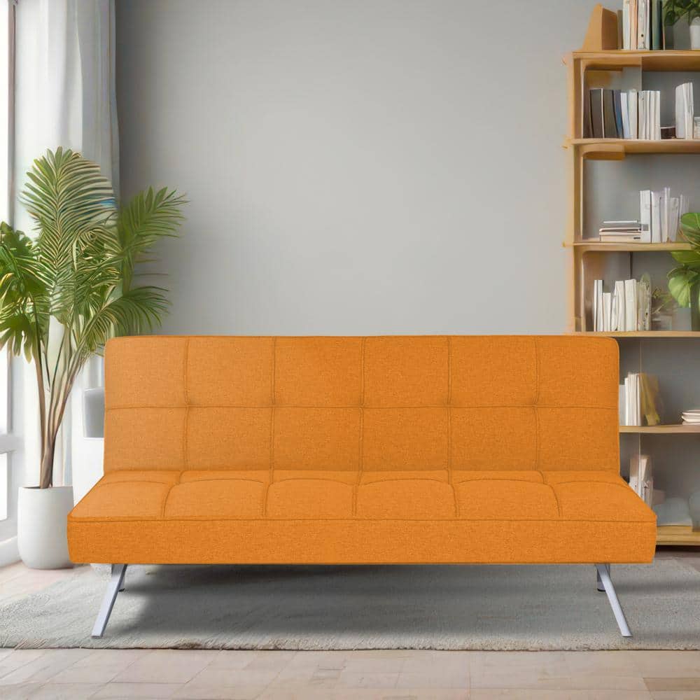Modern Comfort Futon Sofa Bed by Maykoosh Color Tangerine