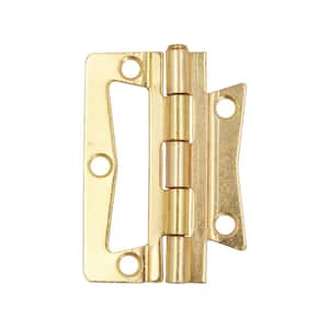 2-1/2 in. Satin Brass Non-Mortise Hinges (2-Pack)