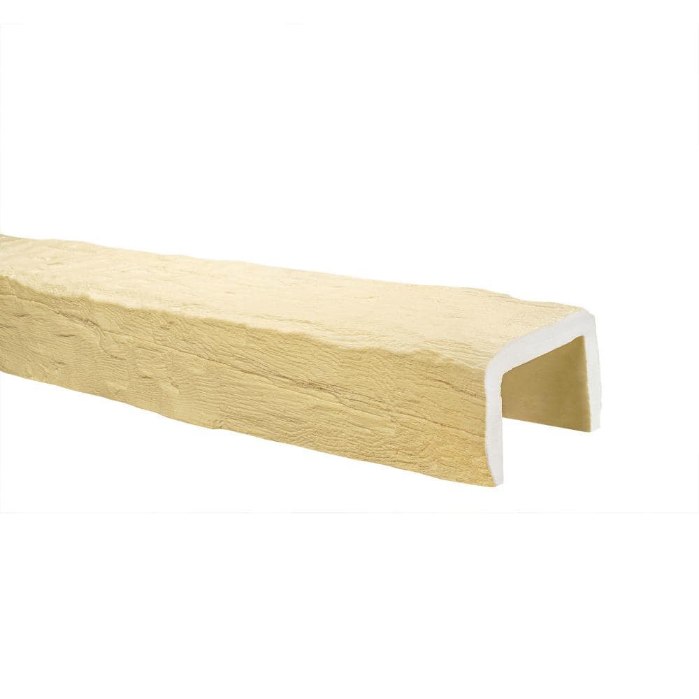 Unfinished Hand Hewn Faux Wood Beam in Light Brown Polyurethane