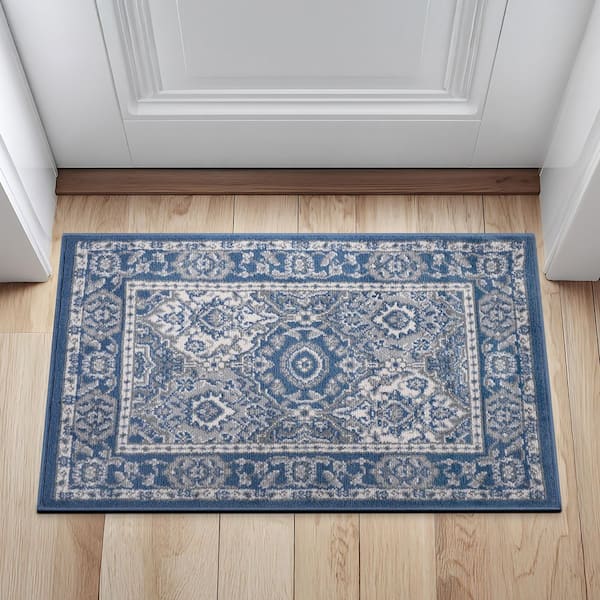 Madison Oriental Navy 2 ft. x 3 ft. Indoor Area Rug