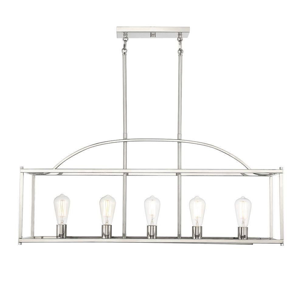 Savoy House Palladian 38 in. W x 16 in. H 5-Light Polished Nickel