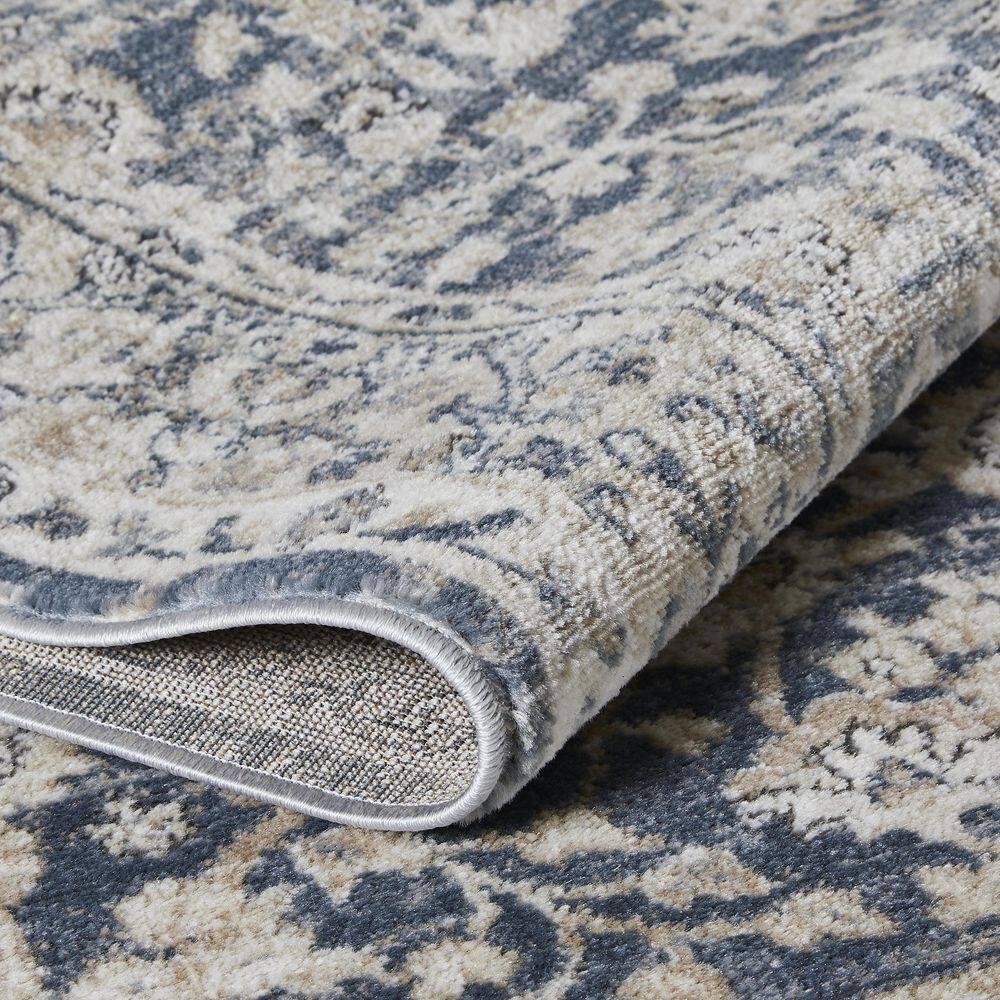 Elysian Blue 9' x 12' Rectangular Easy-Care Synthetic Area Rug